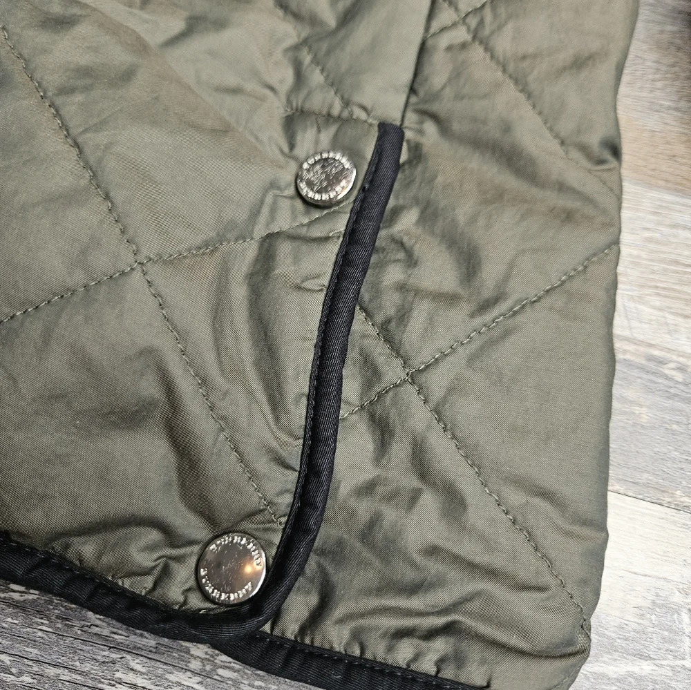 Burberry Children Quilted Bomber Jacket Oliver Green Full Zipper - Picture 10 of 16